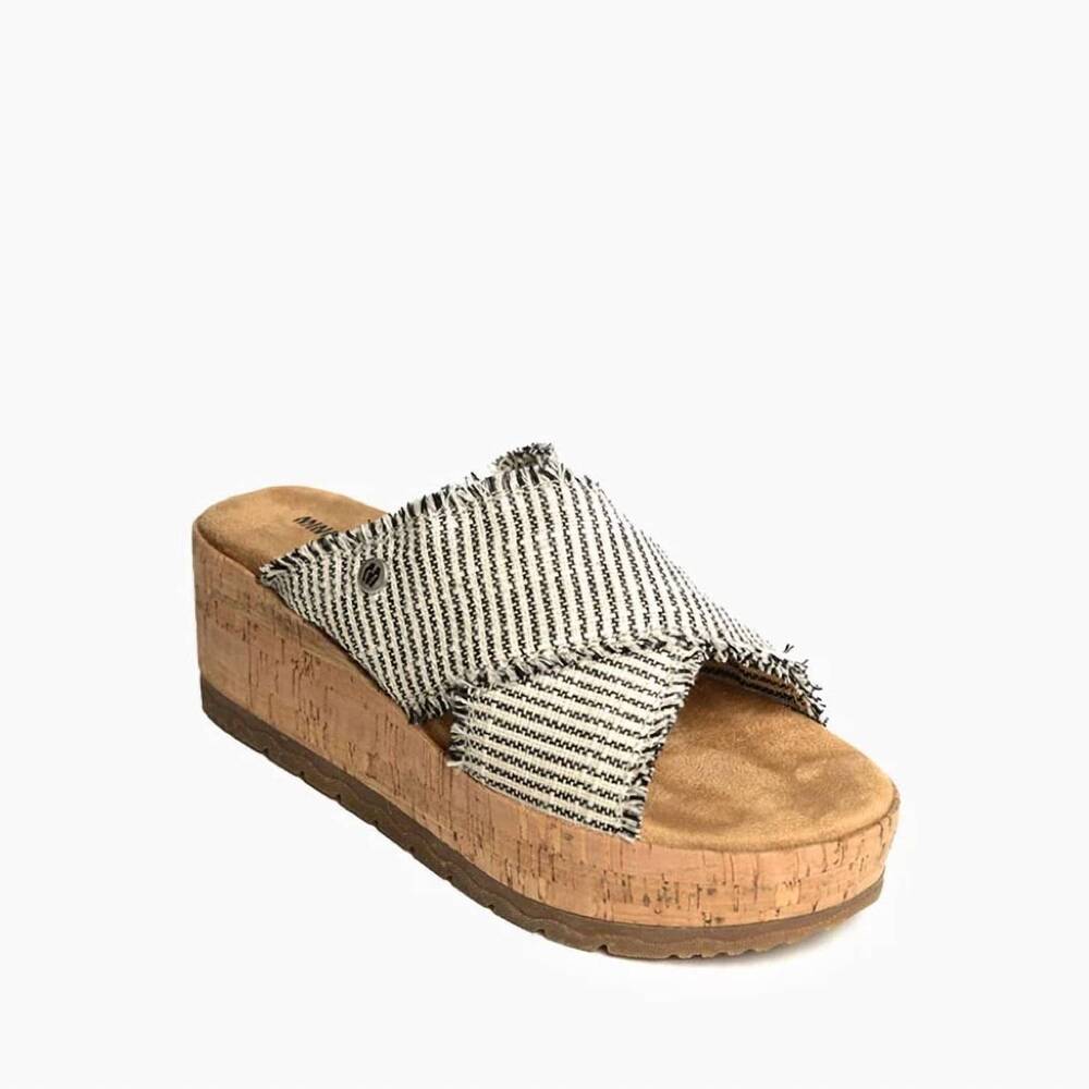 NEW MINNETONKA women's posey sandal in black stripe